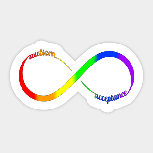 autism acceptance infinity loop rainbow Sticker